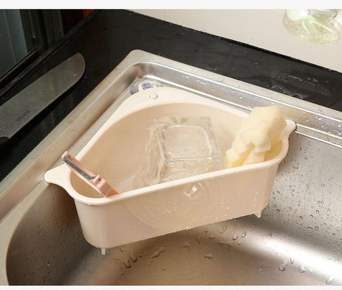 厨房卫生间的收纳利器 三角形水槽沥水篮与多功能置物架